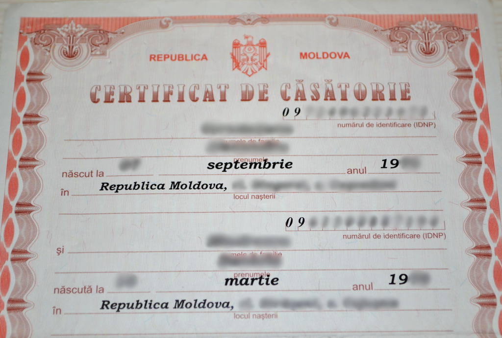 nou un certificat de căsătorie moldovenesc pierdut cu ajutorul companiei Documente.md