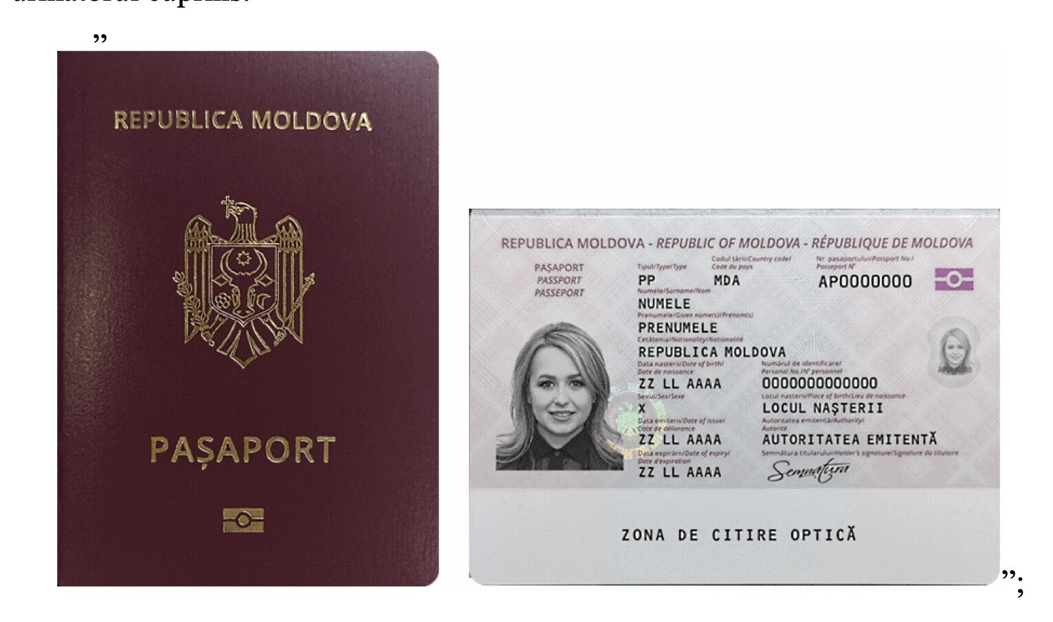 codul pașaportului cetățeanului RM se schimbă